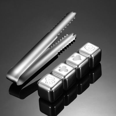 无焊缝304不锈钢金属冰块冰酒石速冻冰粒威士忌红酒啤酒冰镇|ru