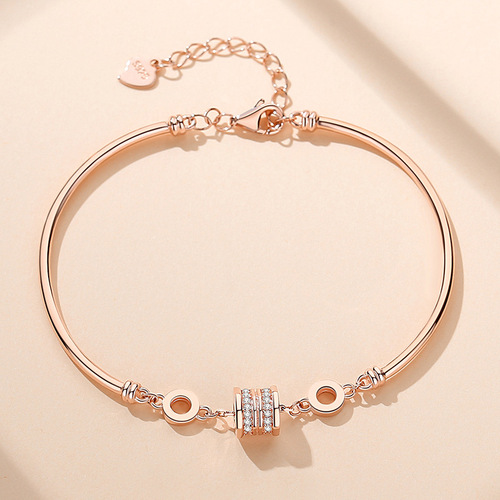 Jin Hongyu's new small waist bracelet sterling silver niche design bestie style rose gold bracelet light luxury gift jewelry