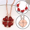 Foldable necklace, set, four-leaf clover