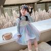 Small princess costume, warm down jacket, winter dress, skirt, “Frozen”, children's clothing, western style