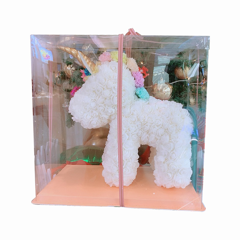 Flor eterna unicornio Rosa oso Día de San Valentín caja de regalo caja vacía caja de embalaje caja de regalo de cumpleaños caja de regalo