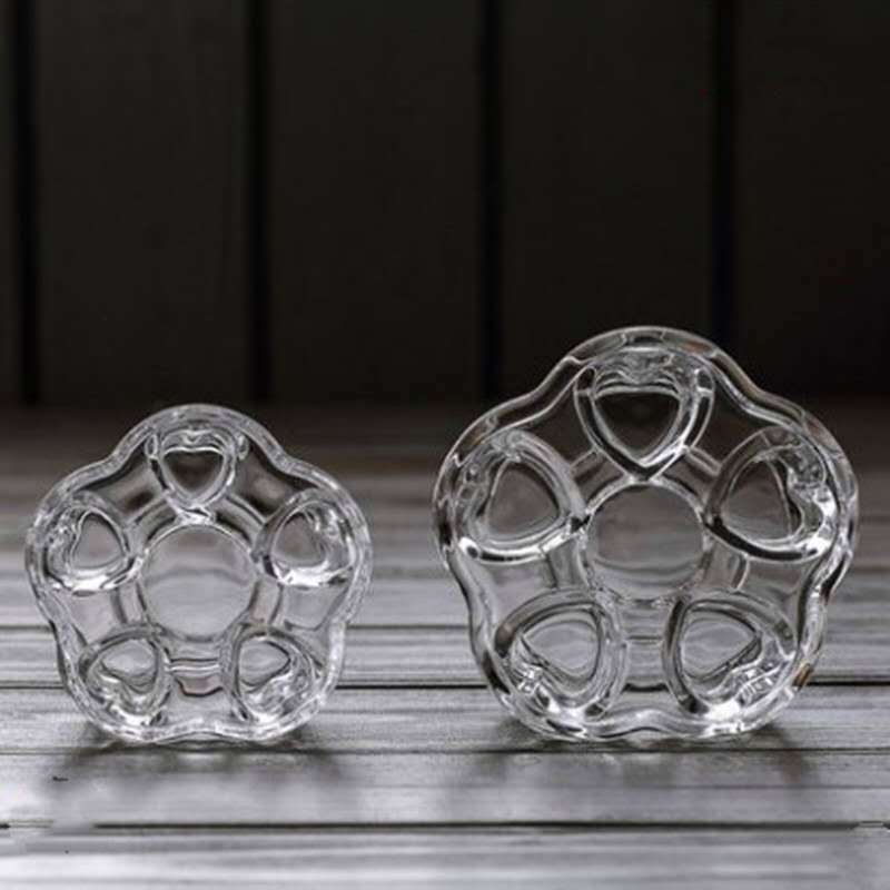 Venta directa de fábrica cristal base vidrio juego de té traje accesorios tetera traje base cristal hueco base