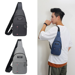 Manufacturer Printed Chest Bag Men's Crossbody Canvas Single Shoulder Bag Men's Korean Style Trendy Cross Front Chest Bag Casual Small Backpack