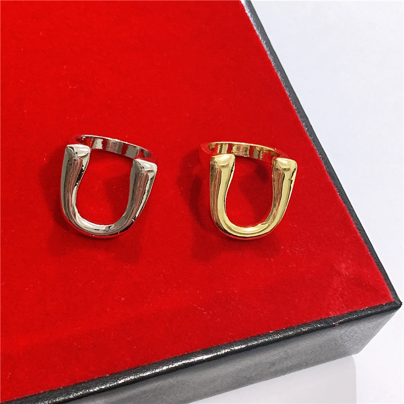 New Non-pierced Double-ring Metal Personality Ear Buckle Ear Clip display picture 3