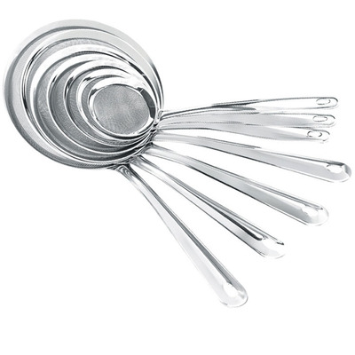 不锈钢长钢柄密网油捞 钢柄网漏 普通斜纹网漏勺 烘焙手持面粉筛