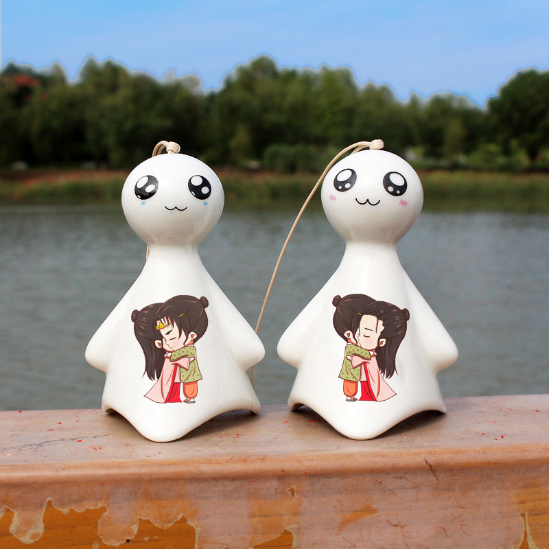 新款网红大话西游主题情侣萌图晴天娃娃陶瓷风铃旅游景区纪念礼品