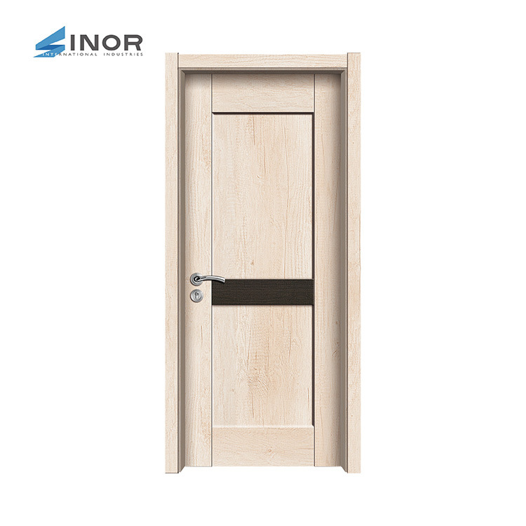 Puerta de ingeniería de apartamentos de hotel puerta de madera ecológica sin pintura puerta interior sin pintura tablero de múltiples capas marco de la puerta de cristal de carbono