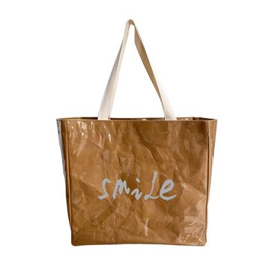 厂家定制牛皮纸袋杜邦纸购物袋环保可分解休闲旅游包免费设计丝印
