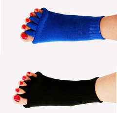 Women's Five-Finger Socks, Acrylic Cotton Toe Socks, Japanese Health Massage Yoga Five-Toe Socks, Toe-Exposed Socks, Thumb Deformity Correction Socks
