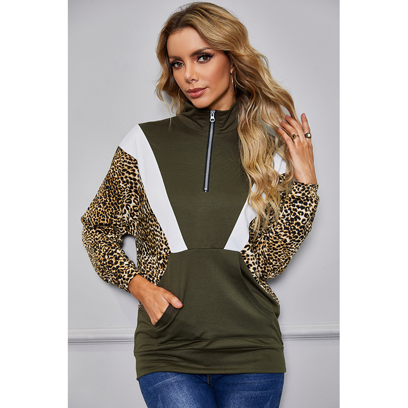 stitching leopard print top  NSSA25947