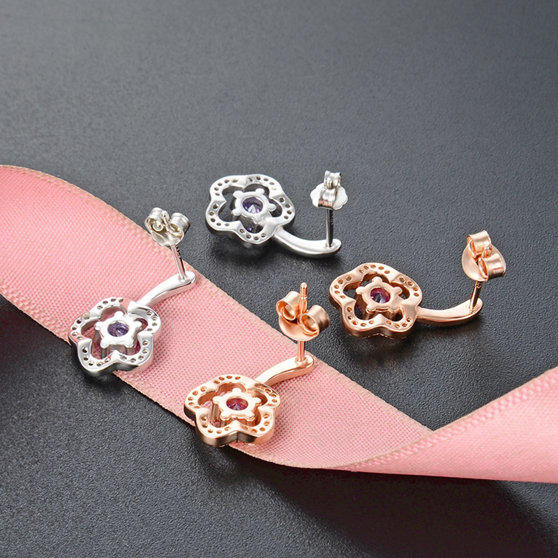 Estilo coreano s925 pendientes de plata chapados en oro 2021 moda nueva flor pendientes creativos pendientes elegantes de las mujeres al por mayor