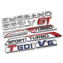 适用吉利博越新帝豪博瑞英文后车标TGDI V6 TURBO GT尾标贴侧标贴