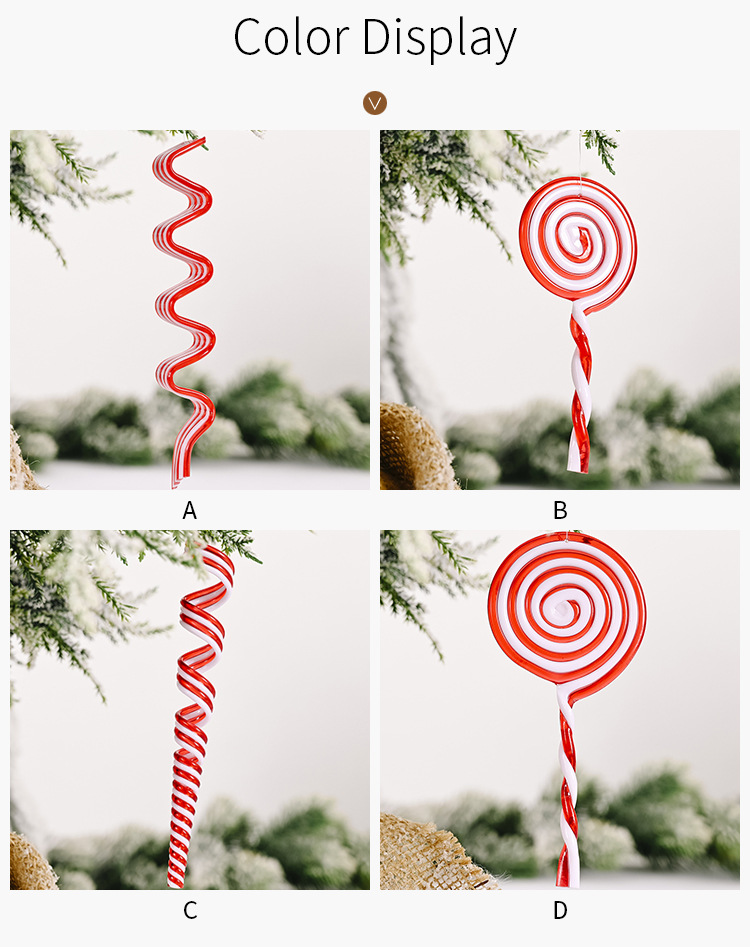 New Christmas Decorations Creative Red And White Candy Pendant Plastic Lollipop Hanging Piece Simulation Candy display picture 1