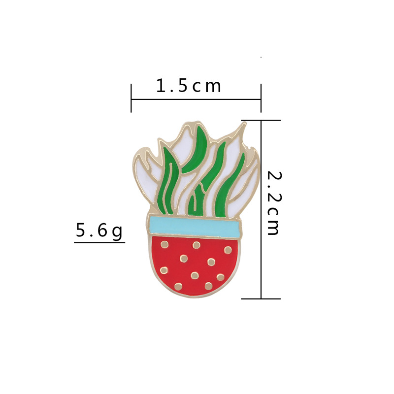 Unisex Gender Simple Style Pin Cactus Alloy Enamel Metal Unisex Brooches