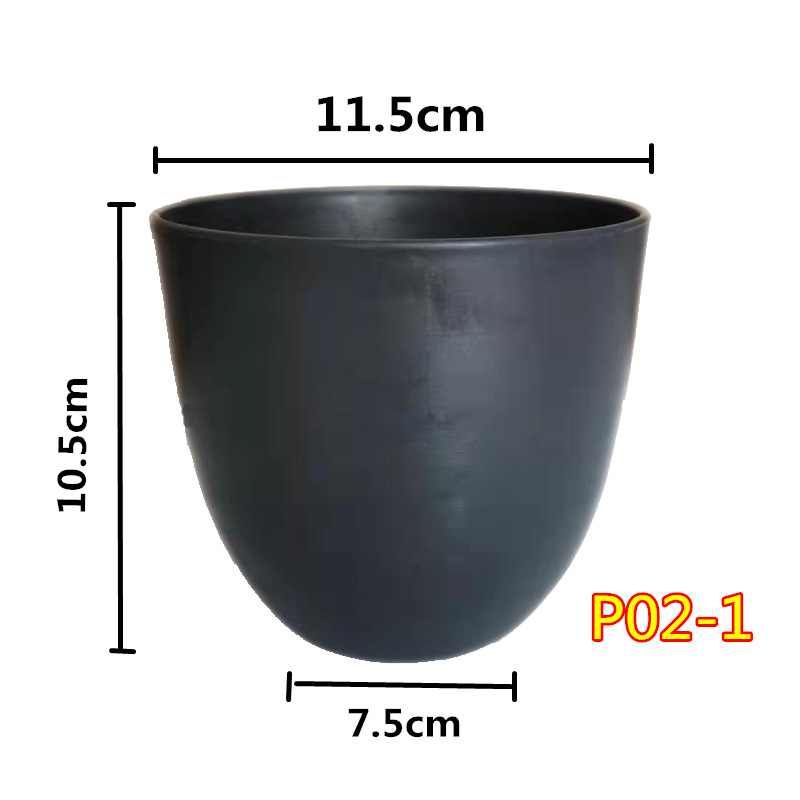 塑料黑色哑光盆栽大花盆 仿真植物盆 耐用抗摔绿植盆景制作花盆