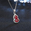 Fashionable ruby pendant, zirconium, earrings