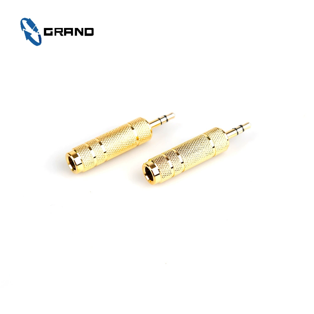 Преобразование звука цельнометаллический Позолоченный 3,5 стерео революция 6,35 стерео Женский