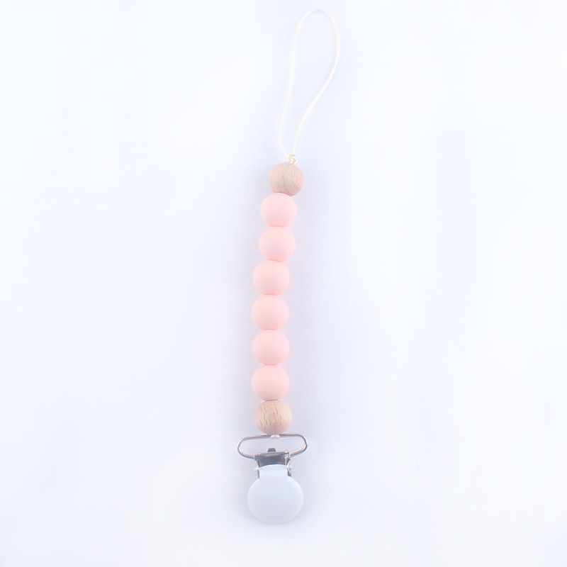 Bebé silicona chupete cadena perlas de silicona chupete clip cadena mordedor amoladora anti-gota cadena anti-perdido cadena