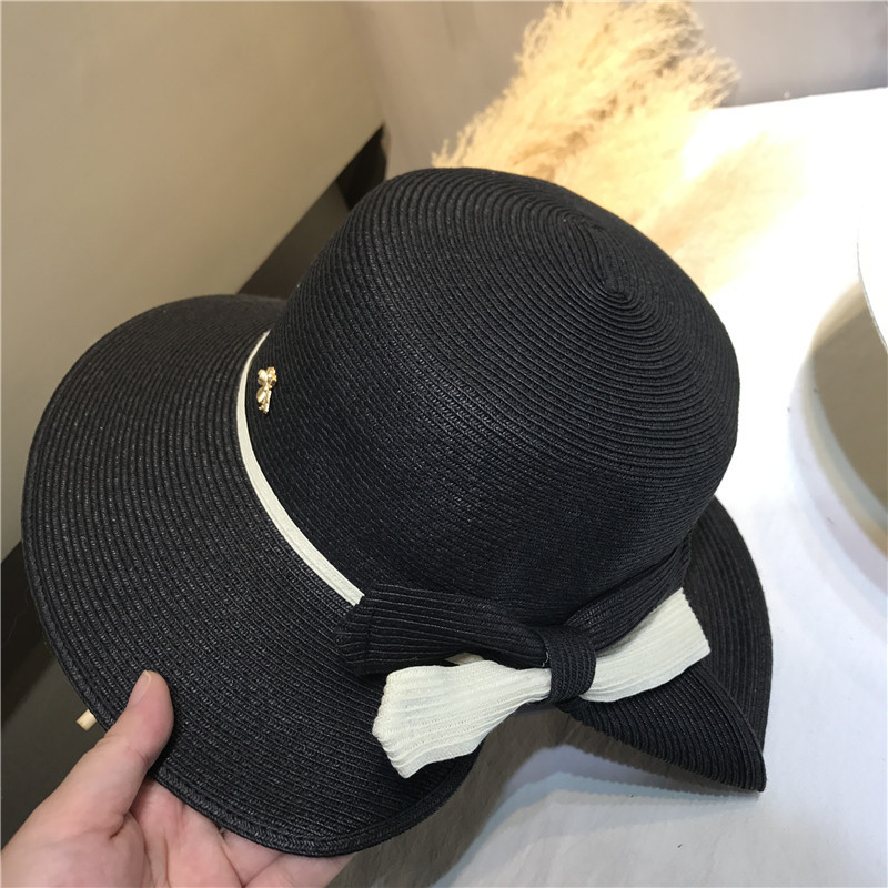 帮手描述图：孙俪明星同款女帽子日系新款女草帽可折叠防晒帽渔夫