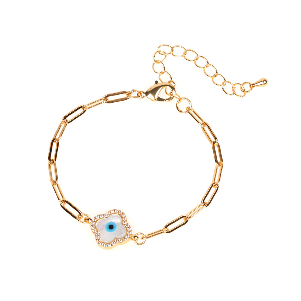 new accessories niche design diamond shell palm eyes bracelet personalized hip-hop bracelet wholesal