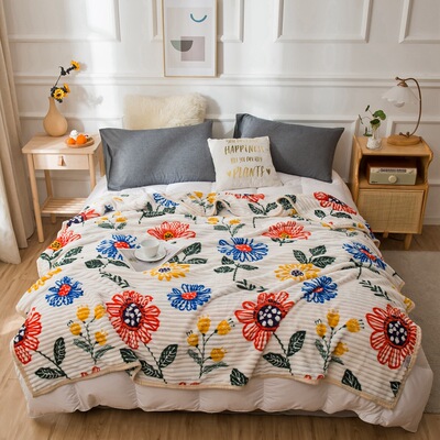 Magic carpet American country Flannel Blanket Spring blanket Four seasons multi-function blanket thickening 260 gram
