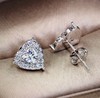 Fashionable sophisticated earrings heart shaped, wish, European style, simple and elegant design, wholesale