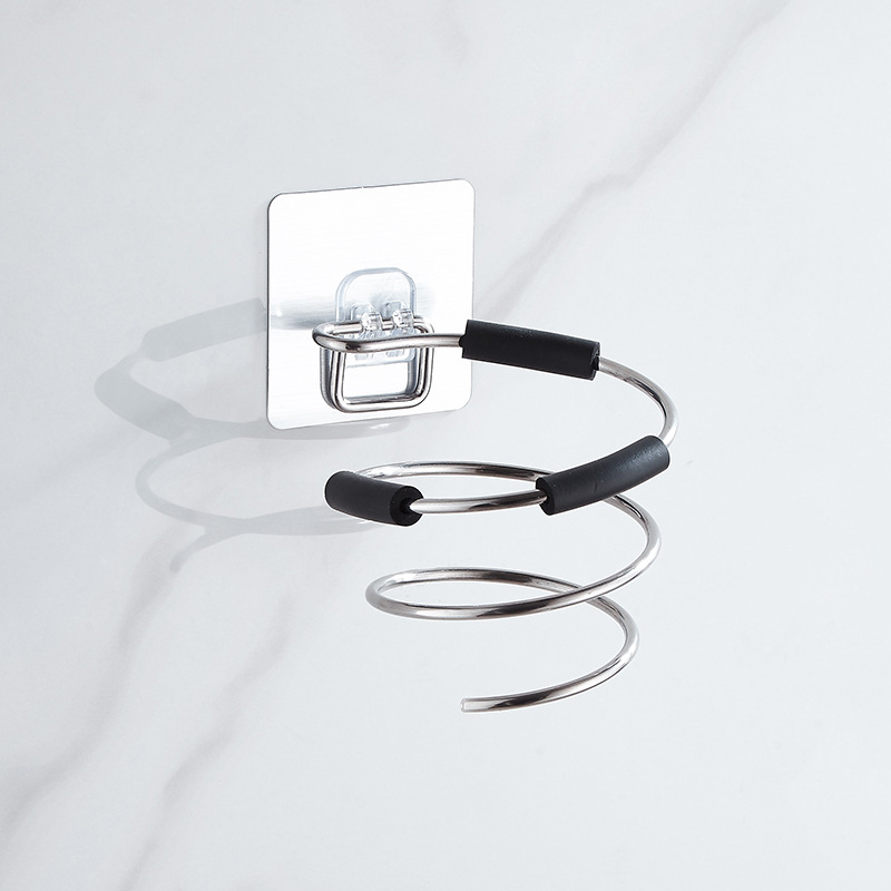 不锈钢吹风机置物架卫生间免打孔电吹风支架浴室发廊吹风筒墙壁挂