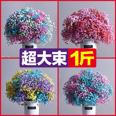 云南满天星干花花束超大束真花插花装饰摆件家居摆设带花瓶论斤卖