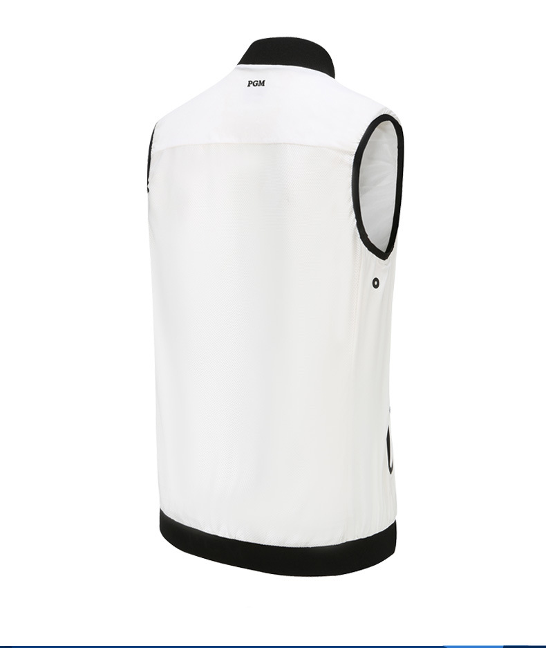 Áo vest golf nam PGM YF364 dáng gile không tay, chống gió nhẹ thoáng khí — Vest Nam YF364 màu xám, Áo vest nam YF364 màu trắng chi tiết 14