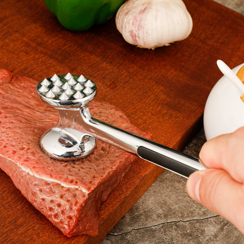 Zinc alloy double-sided solid one-piece steak and pork chop tender meat hammer kitchen gadget