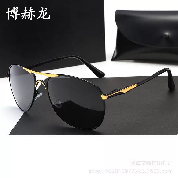 2021 new color changing sunglasses men's driving sunglasses metal sunglasses European and American fashion goggles 8722
