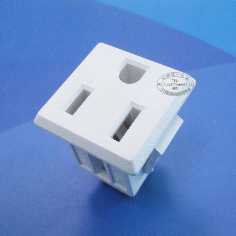 按色版调色美标三孔全铜插座 27*27软卡式白色美式AC插座DB-14-M