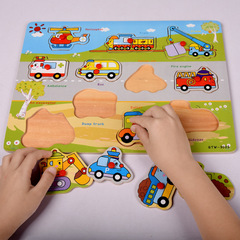 Factory direct sales hand scratching board for children wooden puzzle early education numbers letters animals transportation learning cognitive puzzles