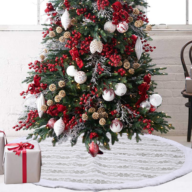 Christmas Decorations Gray Snowflake Knitted Tree Skirt display picture 1