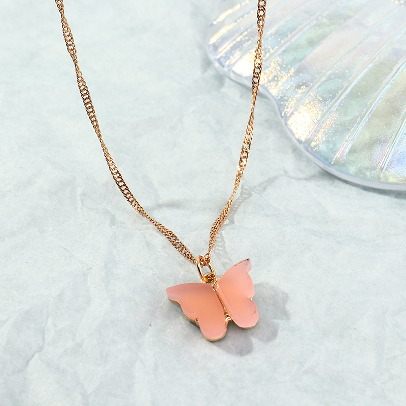 fashion simple butterfly necklace