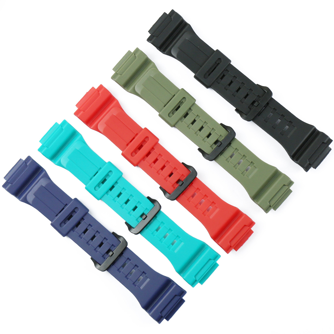 树脂表带男针扣手表配件适用于卡西欧AQ-S810W AQS810W防水表带链