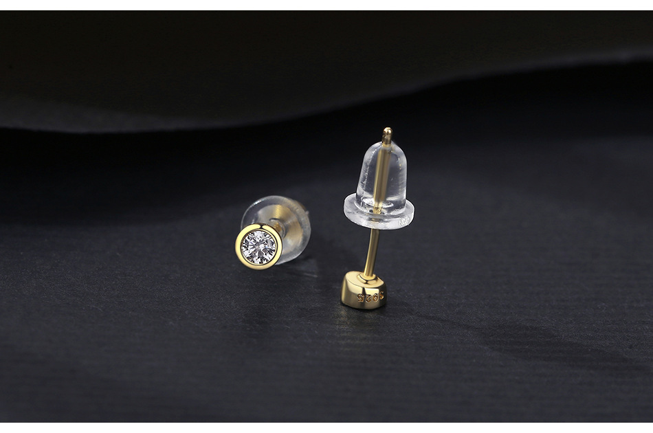 Einfache Runde Ohrringe Aus Silberzirkon display picture 4