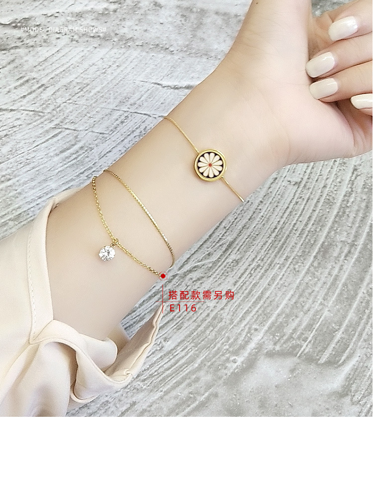 Enamel Oil Drop Small Chrysanthemum Snake Bone Chain Bracelet Pull Buckle Design Bracelets Wholesale Nihaojewelry display picture 15