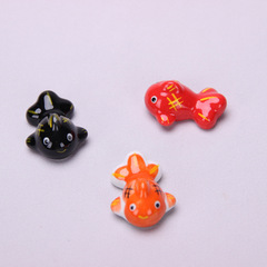Japanese-style ceramic chopstick holder 12750 goldfish chopstick holder New Year fish chopstick holder ceramic handicraft chopstick holder