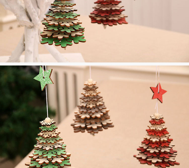 70g Weight Christmas Festival Christmas Decorations Wooden Bells Pendant Wholesale 8