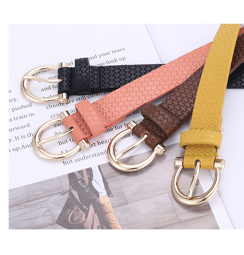 Creative Ladies Fashion Straw Mat Pattern Belt Wild Pu Pin Buckle Decorative Jeans Belt Wholesale Nihaojewelry display picture 10