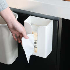 Home Cabinet Door Hanging Tissue Box, Simple Plastic Trash Bag Storage Box, Bathroom Multi-functional Tissue Box