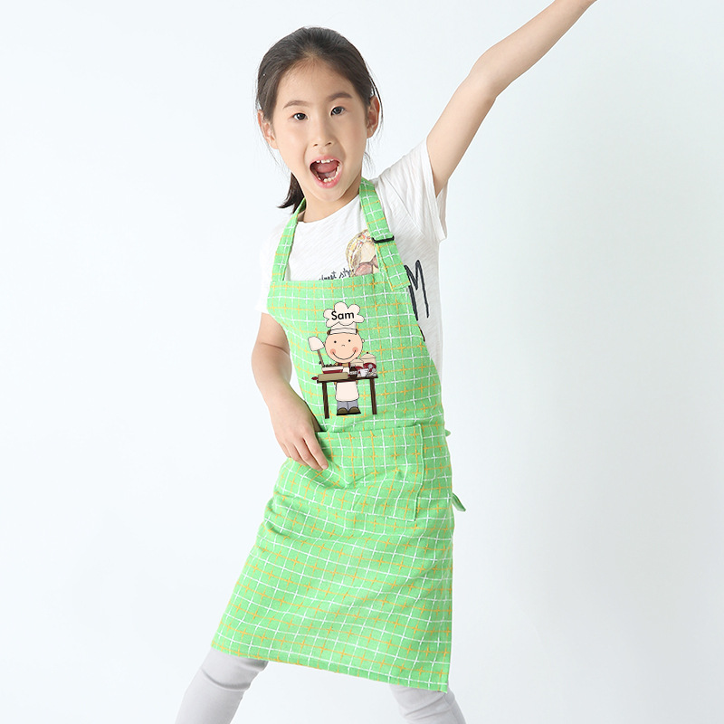 Delantal antiincrustante para niños para hornear ropa protectora de jardín de infantes traje de tres piezas manga protectora sombrero de chef pintura ropa para niños medianos y grandes