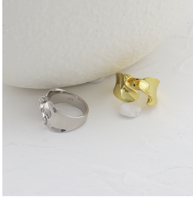 Plating Design S925 Silver Simple Female Finger Personalized Hand Jewelry Ring