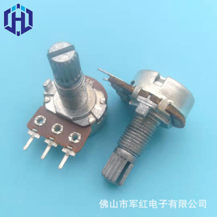 厂家直销148型碳膜旋转电位器 单联加长螺纹10mmb5k b10k