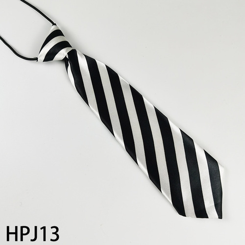 Rubber band tie, striped printed imitation silk performance tie, 6CM children's tie, short tie, manufacturer wholesale