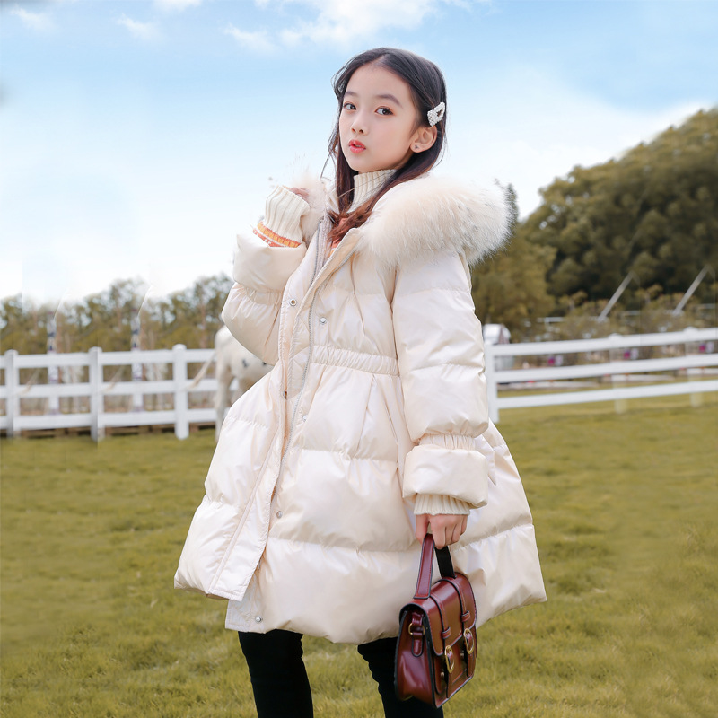 95 Duck girl Down Jackets 2020 Autumn and winter new pattern cotton-padded clothes Winter clothes children Hezi Fur collar Down Jackets coat