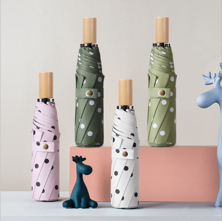 小清新折叠晴雨伞创意小清新黑胶防紫外线遮阳伞防晒太阳伞