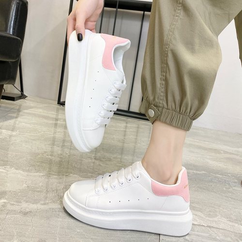 McQueen white shoes for women thick-soled spring and autumn new heightening dad shoes internet celebrity trend ins trendy casual sports shoes
