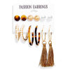 Earrings from pearl with tassels, acrylic set, European style